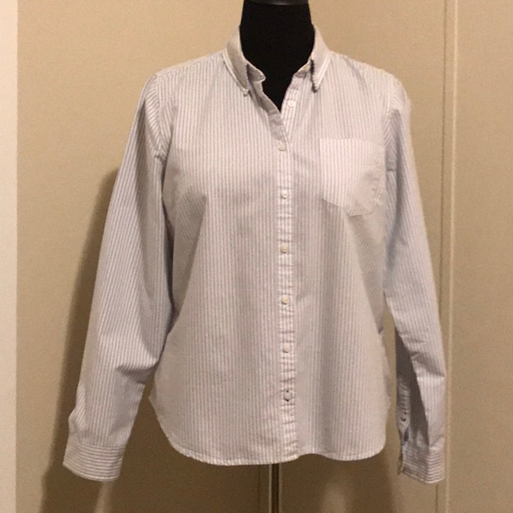 Blue & White Striped Button Down Shirt